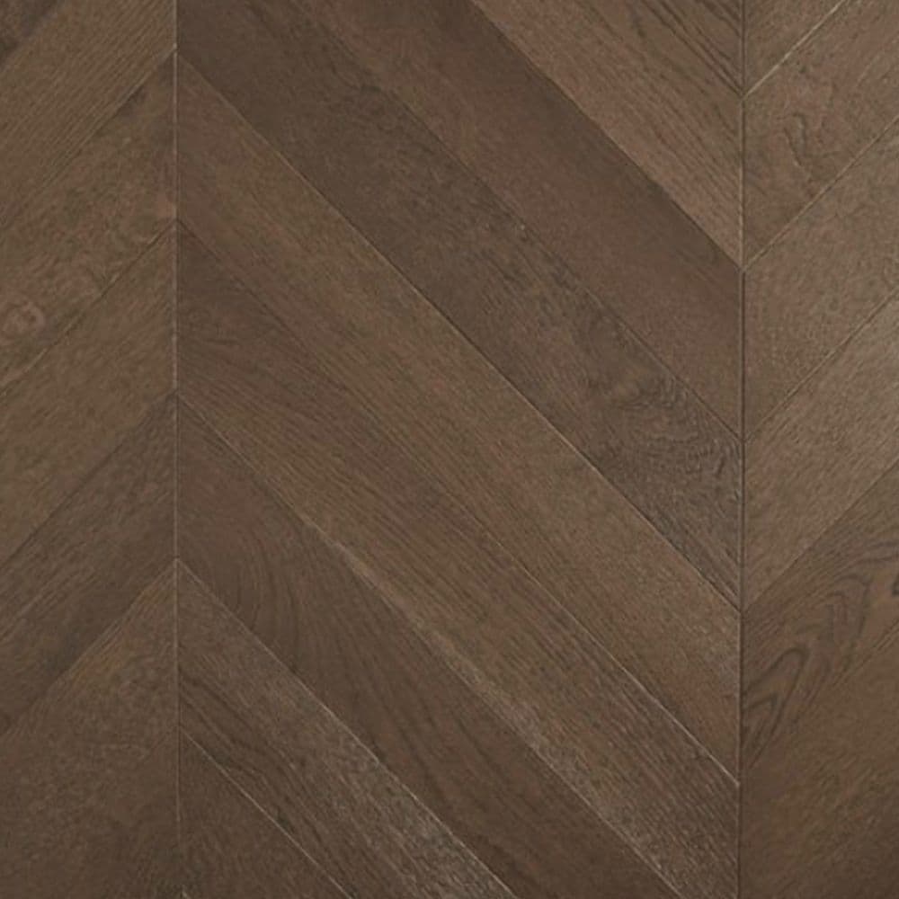 Chevron Dark Brown engineered European oak chevron flooring sample