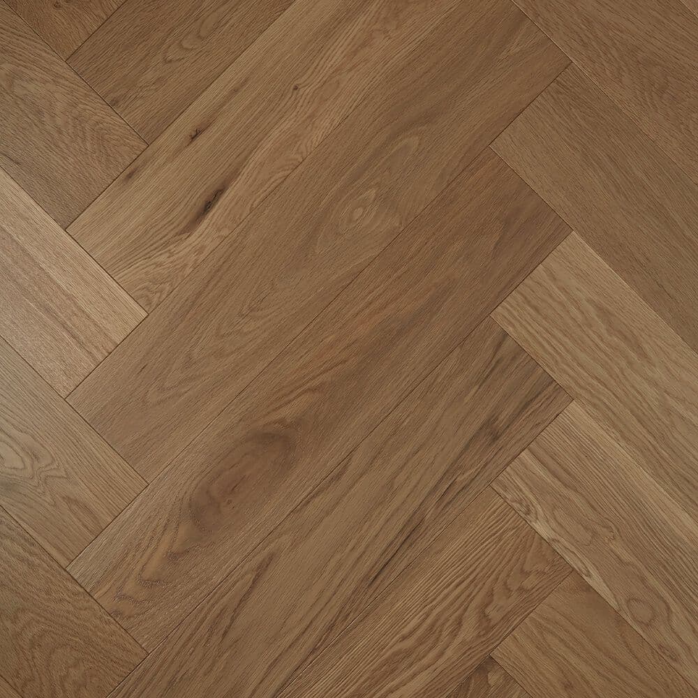 Herringbone Latte engineered European oak herringbone flooring sample