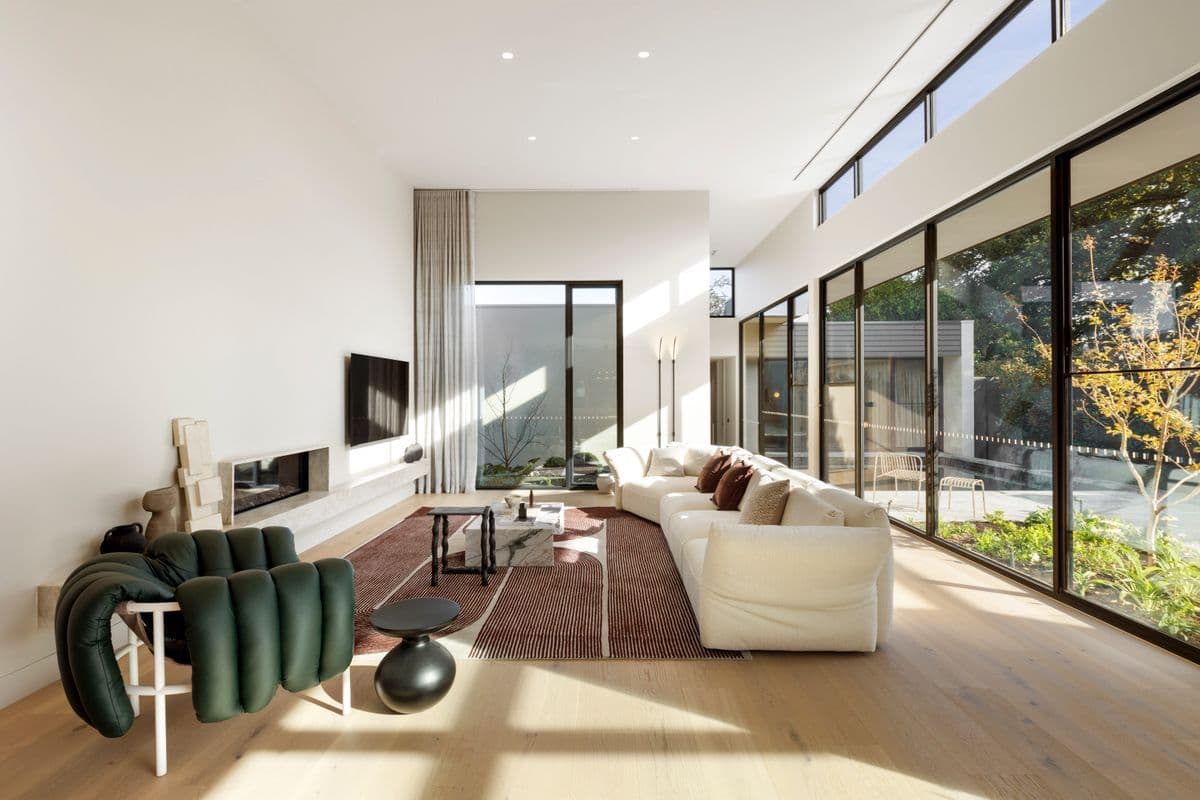 Avoca Bay engineered oak flooring in a light-filled Kew living room.