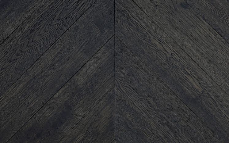 Chevron Black Opal 900mm engineered European oak flooring board detail